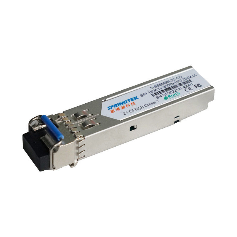Ricetrasmettitore ottico 155Mb/s TX1310nm/RX1550nm LC di WDM 20km BIDI SFP per il Manica della fibra di MP