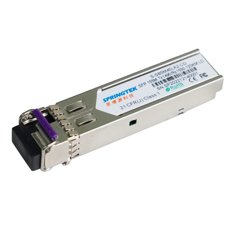 Il laser 155M Single Mode Bidi SFP 120km di Springtek Tx1490nm Rx1550nm DFB ultra autonomia LC 155M SFP
