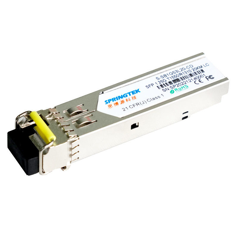 Modulo di vendita caldo di SFP LC di prezzo franco fabbrica della fibra 1550/1310nm SMF 1.25G 20km del modulo semplice di WDM BIDI SFP di SFP singolo