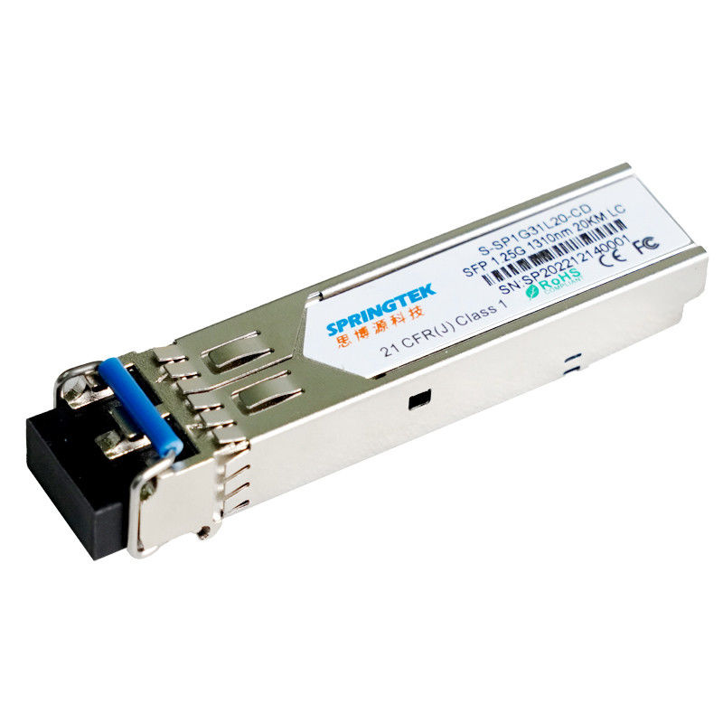modulo doppio 1G LX 20km del ricetrasmettitore di LC DDM della fibra di singolo modo 1000BASE-LX di 1.25G LX SFP 1310nm 20km
