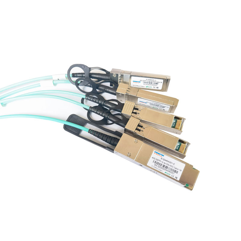 40g Qsfp+ allo sblocco di 4x10g Sfp+ Aoc cabla il cavo ottico attivo dello Sfp Aoc del ricetrasmettitore della fibra di 1m 3m 5m 100m Ddm Om3