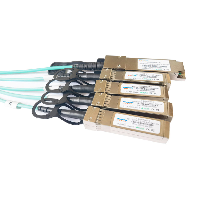 40g Qsfp+ allo sblocco di 4x10g Sfp+ Aoc cabla il cavo ottico attivo del ricetrasmettitore 850nm Sfp Aoc della fibra di 7m Ddm Om3