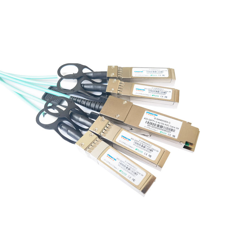 3M 40G QSFP+ al cavo ottico attivo MMF di 4X10g SFP+ AOC per il Manica della fibra e di Ethernet